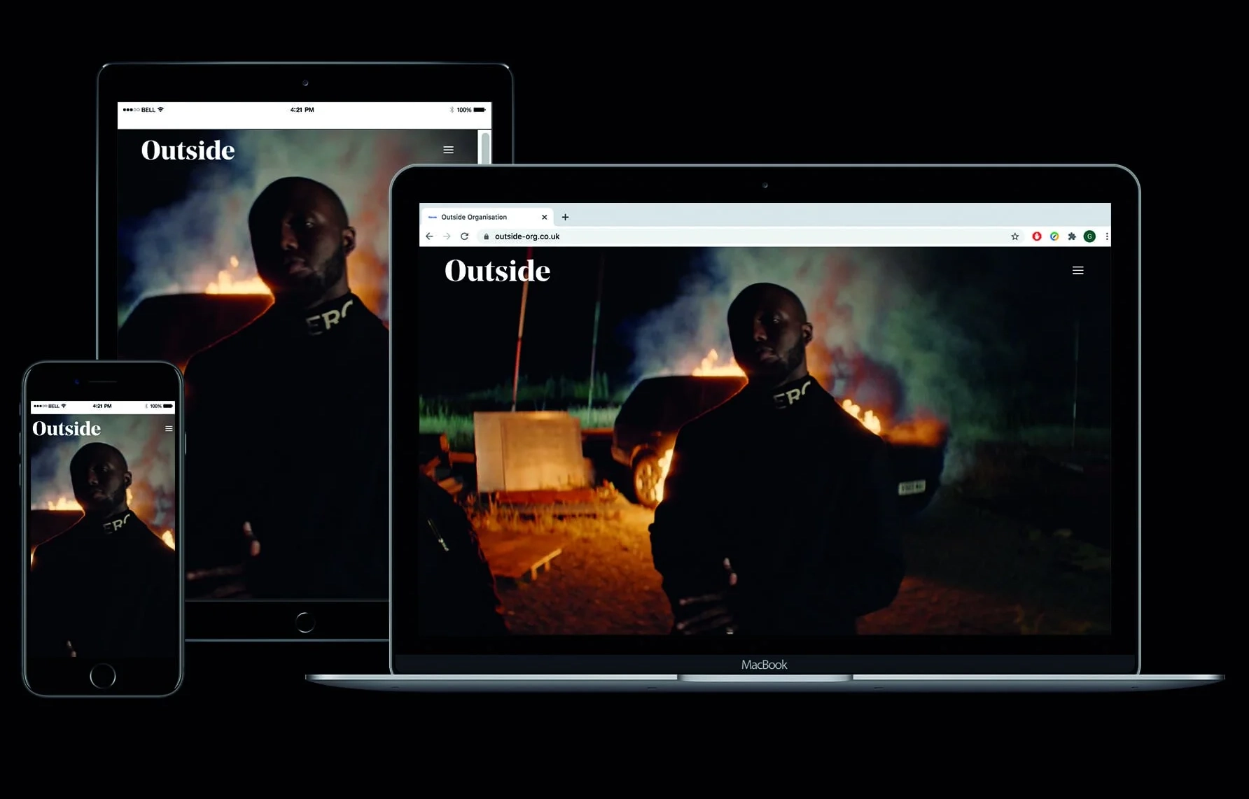 The Outside Organisation website mockup